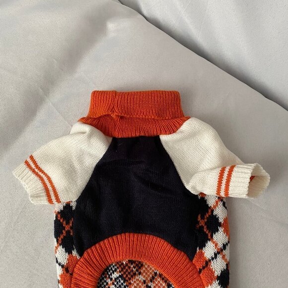 Pet Dog Cat Argyle Knitted Winter Sweater - Picture 7 of 12